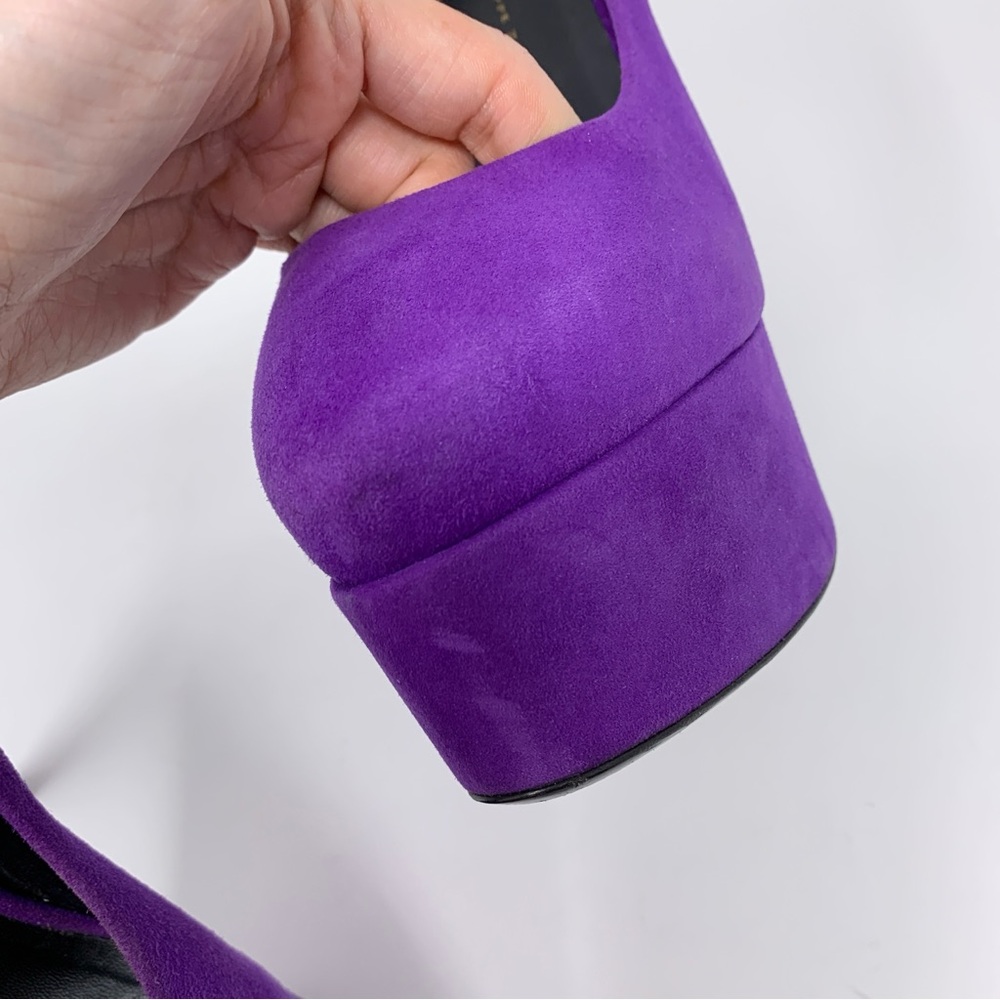 Giuseppe Zanotti Vintage Debra Suede Platform Pumps (Sz EU 39) Bow-Back Purple - Picture 10 of 16